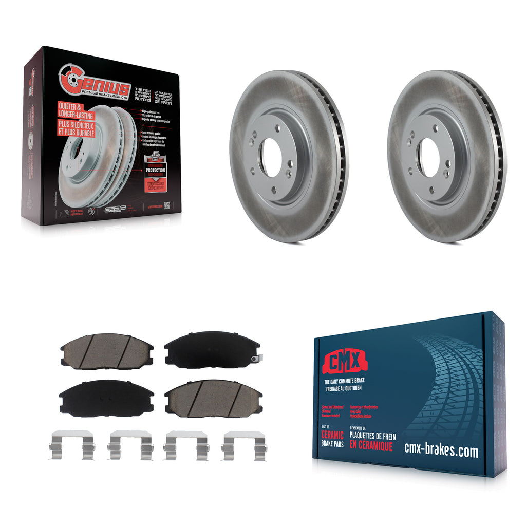 Front Coated Disc Brake Rotors And Ceramic Pads Kit For Kia Amanti Hyundai XG350