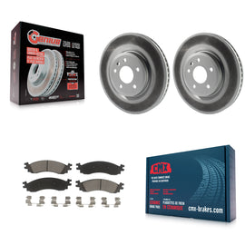 [Front] 2010-2012 Ford Taurus SHO Premium Coated Rotors & Ceramic Pads Brake Kit For Max Braking