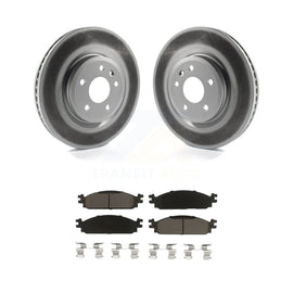 [Front] 2009-2010 Lincoln MKS Premium Coated Rotors & Ceramic Pads Brake Kit For Max Braking