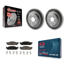 Charger l'image dans la galerie, [Front] 2009-2010 Lincoln MKS Premium Coated Rotors &amp; Ceramic Pads Brake Kit For Max Braking