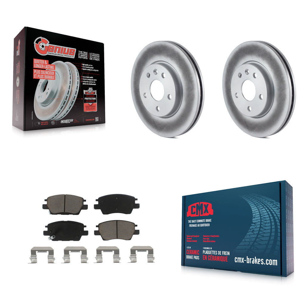 Front Coat Disc Brake Rotor Ceramic Pad Kit For Chevrolet Cruze Volt Bolt EV EUV