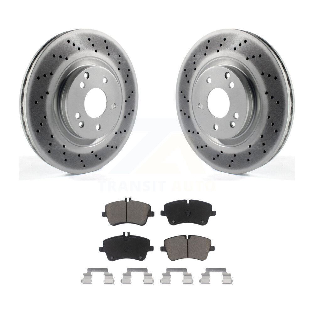 Front Coated Disc Brake Rotors And Ceramic Pad Kit For Mercedes-Benz SLK280 C320