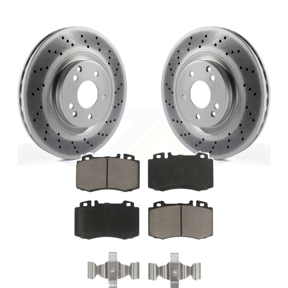 Front Coated Disc Brake Rotor Ceramic Pad Kit For Mercedes-Benz C230 C320 SLK350