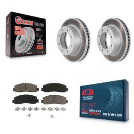 Front Coat Disc Brake Rotors Ceramic Pad Kit For Ford F-350 Super Duty F-250 4WD