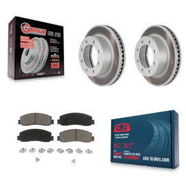 Front Coat Disc Brake Rotors Ceramic Pad Kit For Ford F-250 Super Duty F-350 4WD