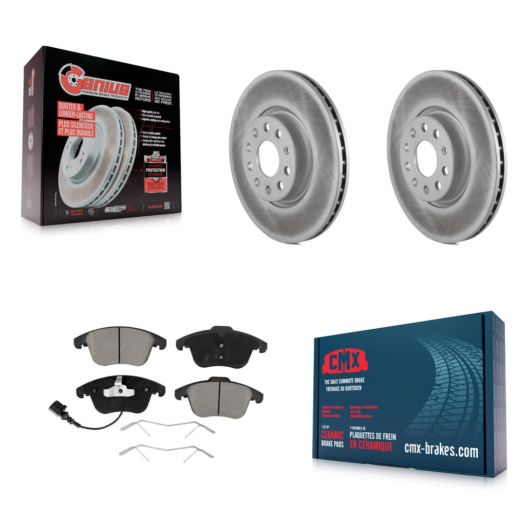 Front Coat Disc Brake Rotor Ceramic Pad Kit For Volkswagen Passat Tiguan Audi Q3