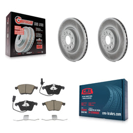 Front Coated Disc Brake Rotors And Ceramic Pads Kit For Volkswagen CC Passat