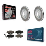 Front Coated Disc Brake Rotors And Ceramic Pads Kit For Volkswagen CC AWD