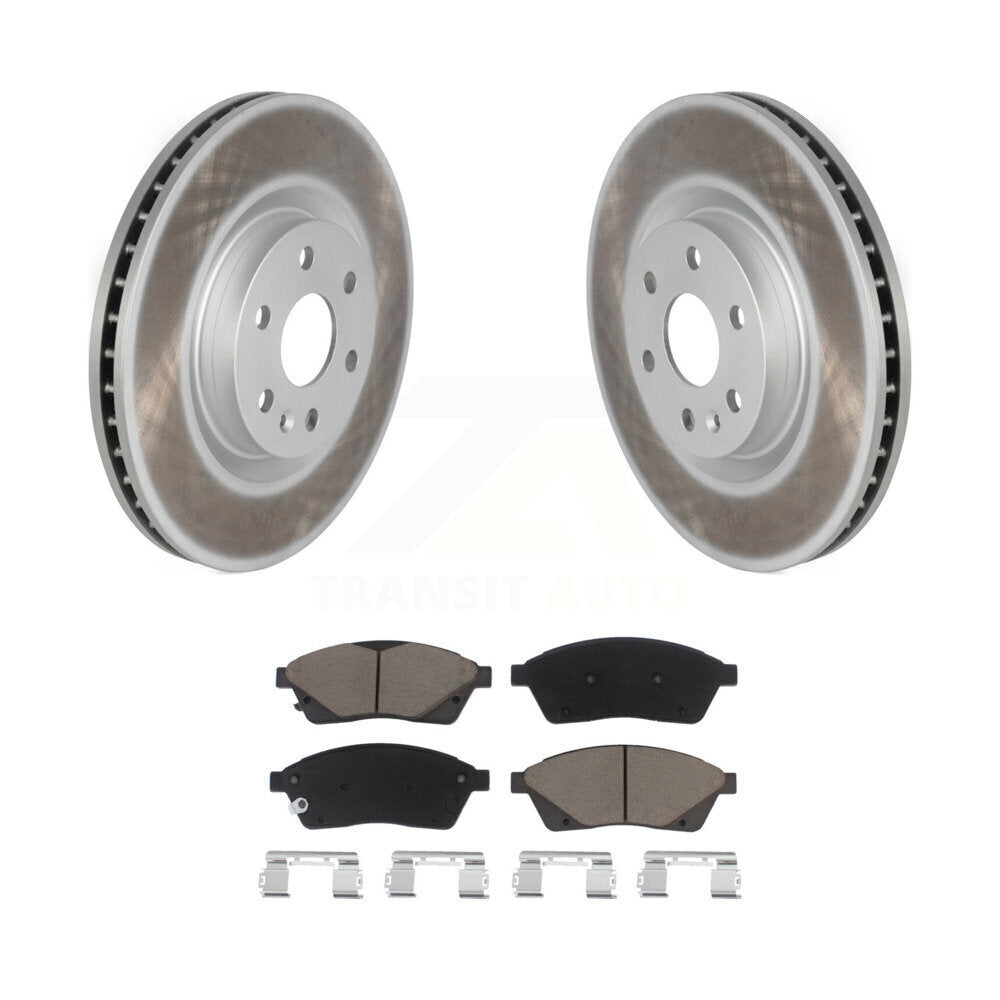 Front Coated Disc Brake Rotors And Ceramic Pads Kit For Cadillac SRX Saab 9-4X