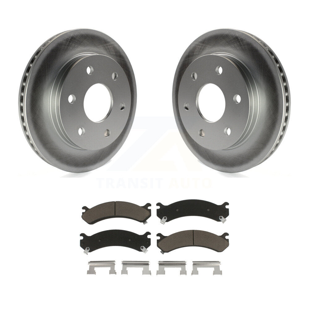 Front Coated Brake Rotor & Ceramic Pad Kit For Chevrolet Express 2500 GMC Savana