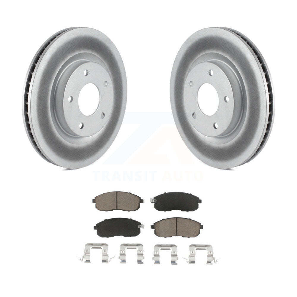 Front Coated Disc Brake Rotor & Ceramic Pad Kit For 2007-2012 Nissan Sentra SE-R