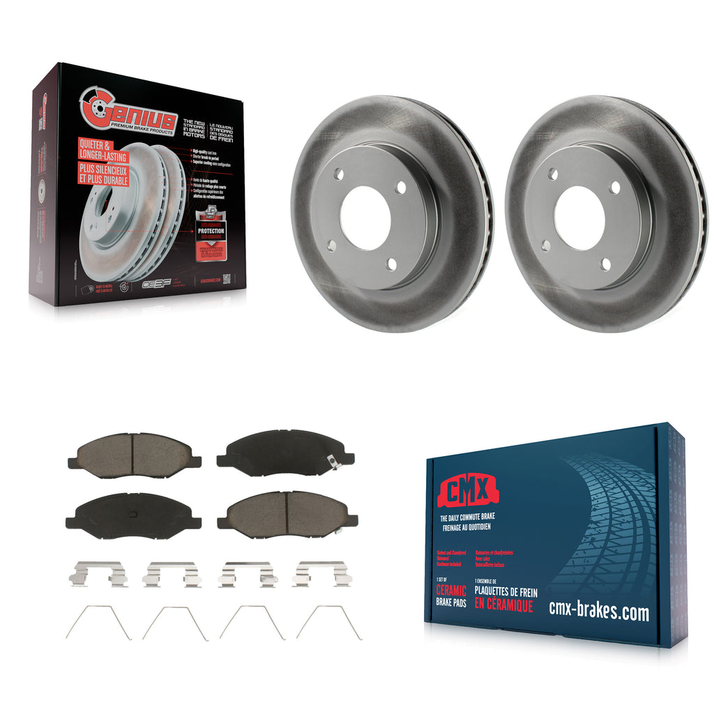 [Front] 2009-2011 Nissan Versa 1.6L Premium Coated Rotors & Ceramic Pads Brake Kit For Max Braking
