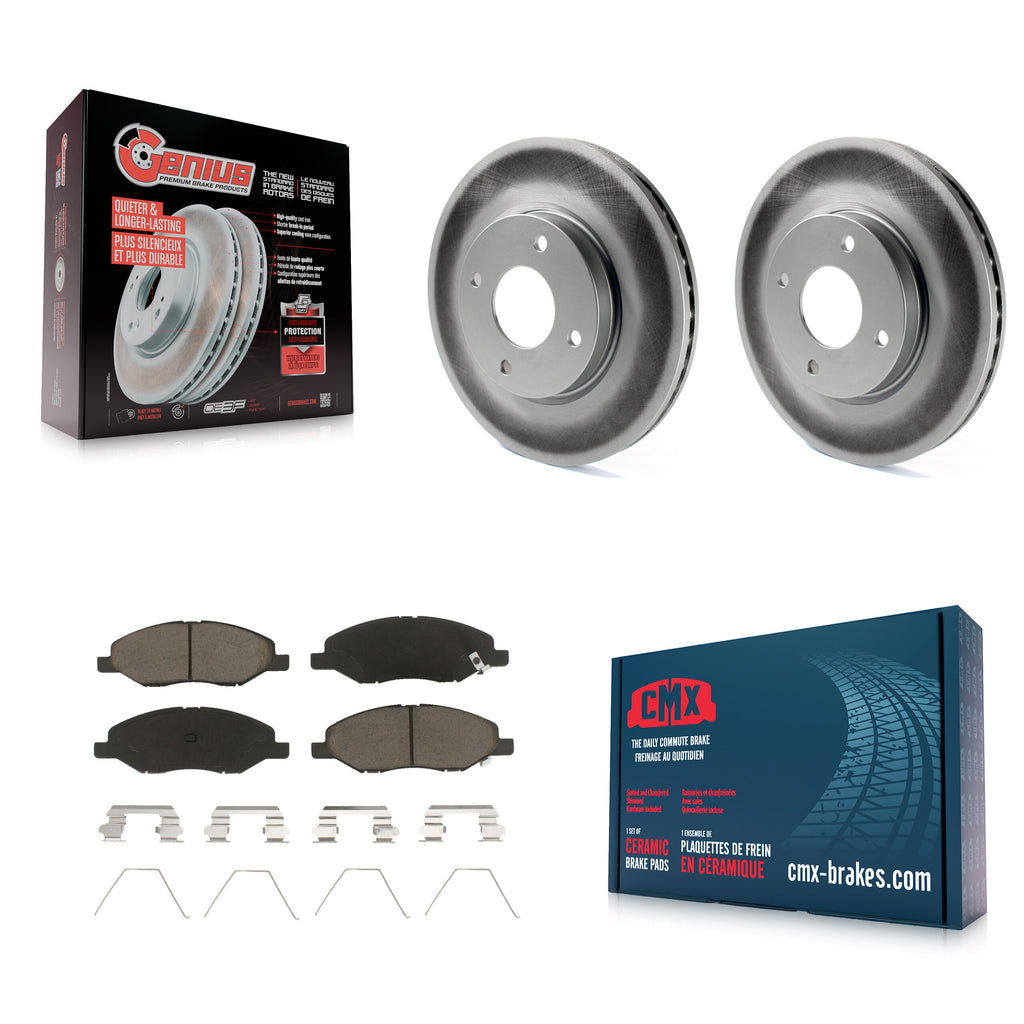 [Front] 2008 Nissan Versa 4-Wheel ABS Premium Coated Rotors & Ceramic Pads Brake Kit For Max Braking