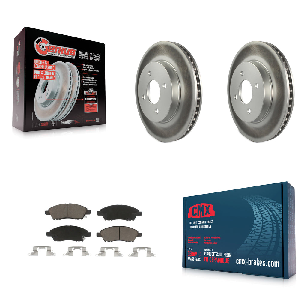 Front Coated Disc Brake Rotors And Ceramic Pads Kit For Nissan Versa Note Micra
