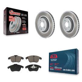 Kit de rotors de frein à disque à revêtement avant et de plaquettes en céramique pour Land Rover LR2 2008 – 2015 