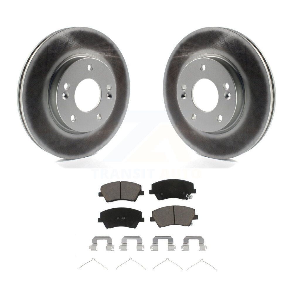 Front Coated Disc Brake Rotors And Ceramic Pads Kit For Hyundai Elantra