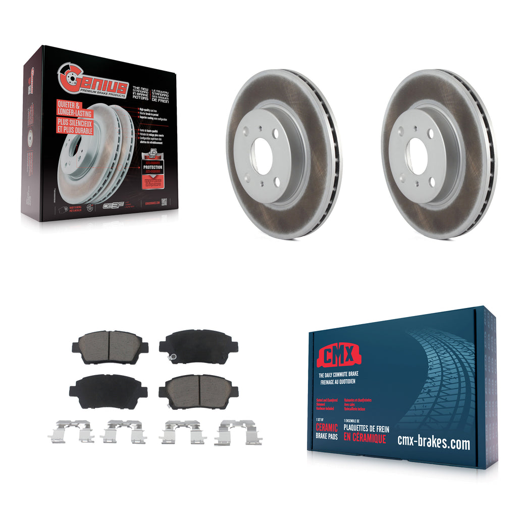 Rotors de frein à disque à revêtement avant et kit de plaquettes en céramique pour Toyota Prius 2001-2003 