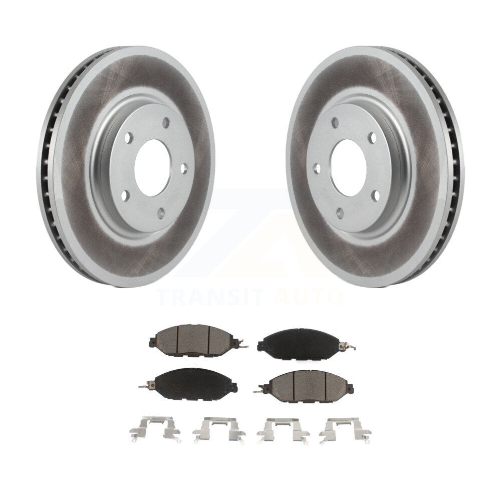 Front Coated Brake Rotor & Ceramic Pad Kit For 2016 Nissan Pathfinder From 11 15