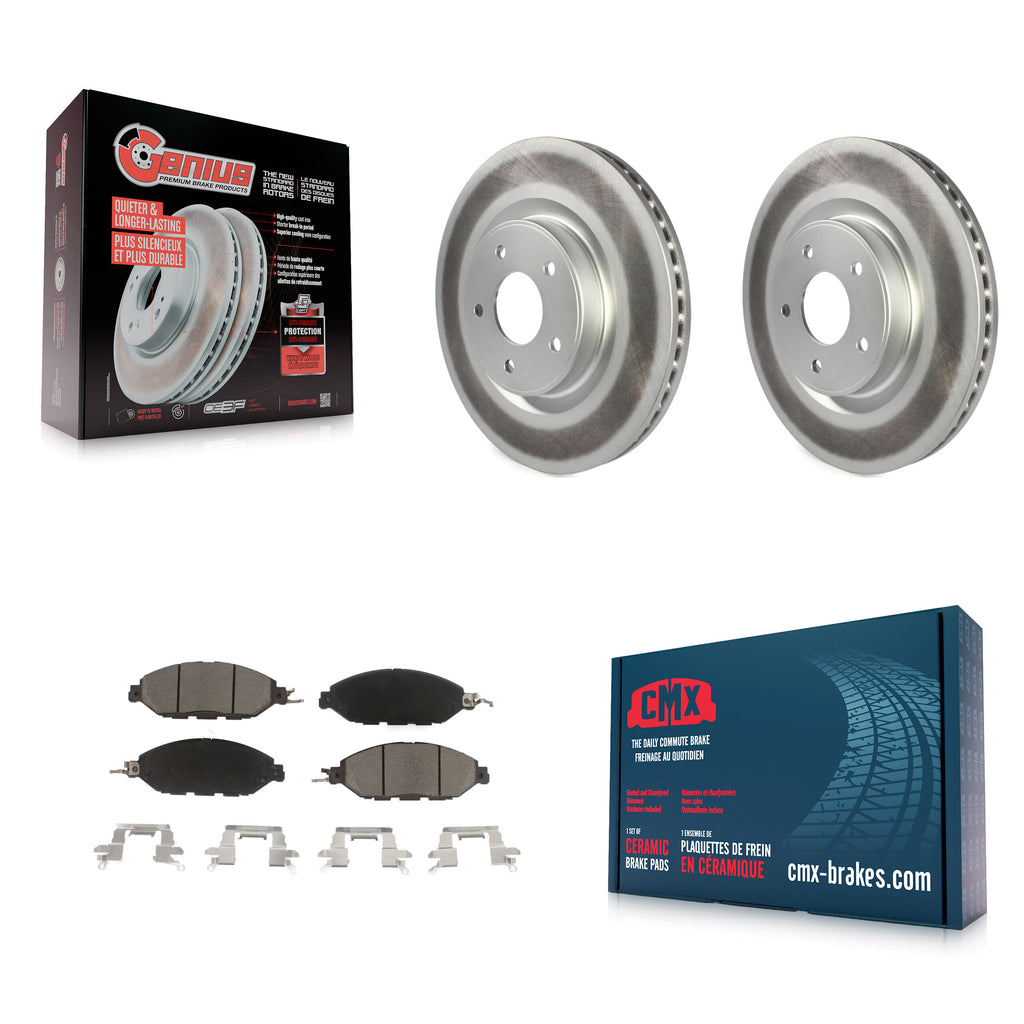 Front Coated Brake Rotor & Ceramic Pad Kit For Nissan Pathfinder Murano INFINITI