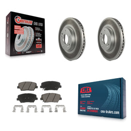 Front Coated Disc Brake Rotor & Ceramic Pad Kit For Kia Sorento Hyundai Santa Fe