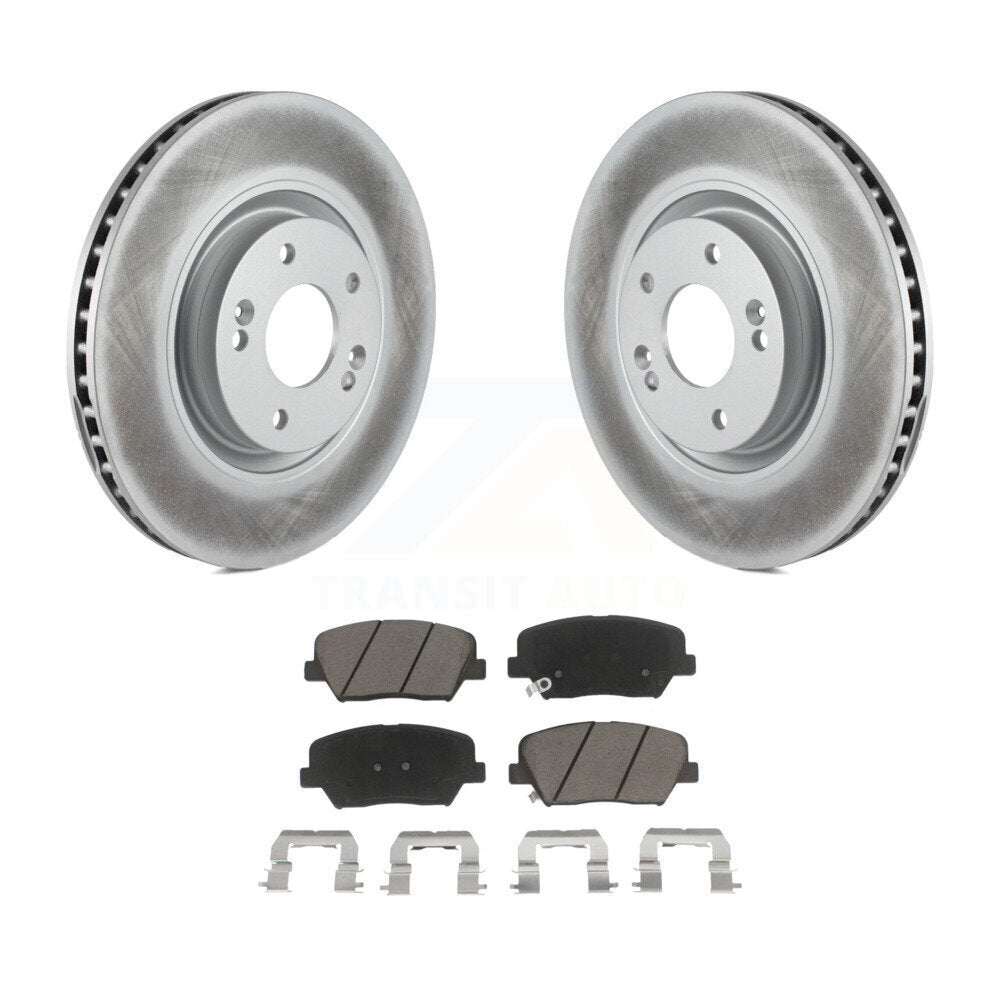 Front Coated Disc Brake Rotors And Ceramic Pads Kit For 2012-2017 Hyundai Azera