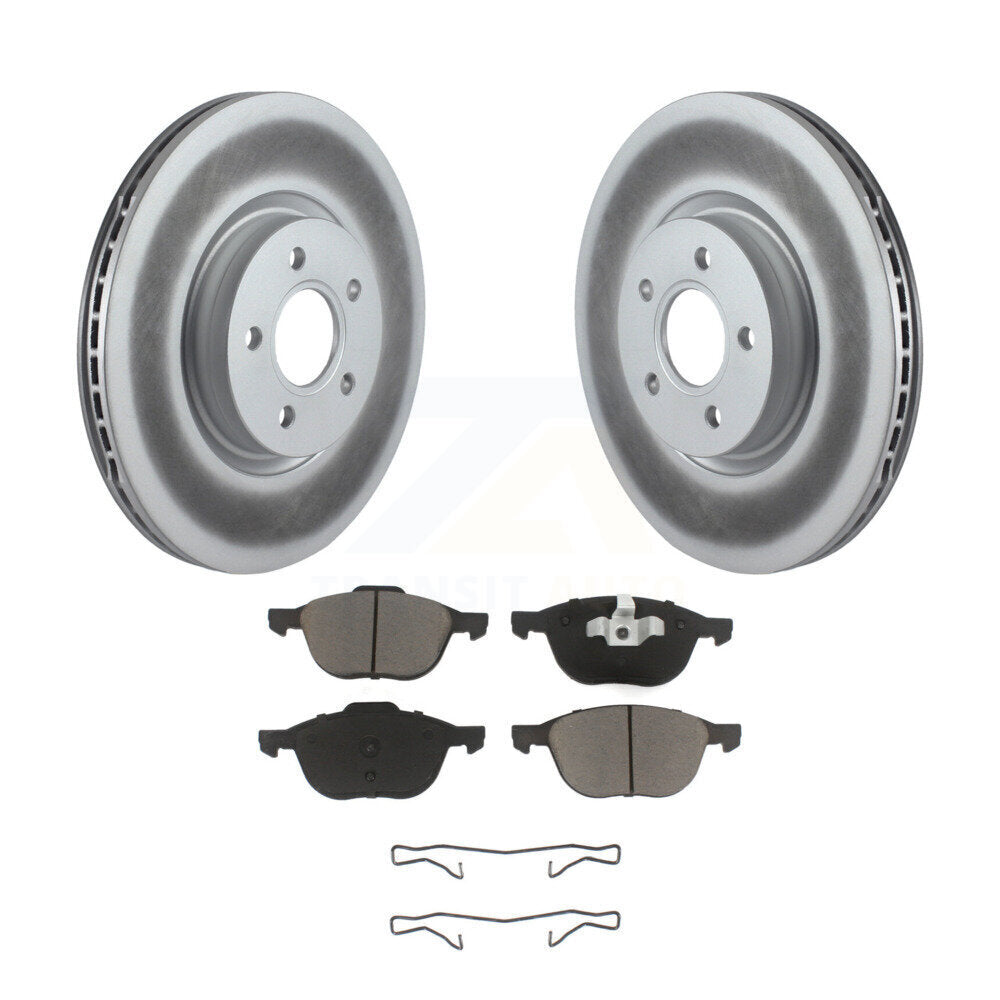 Front Coated Disc Brake Rotors And Ceramic Pads Kit For Ford Transit Connect