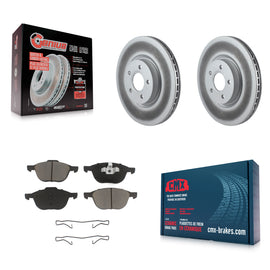 Front Coated Disc Brake Rotors And Ceramic Pads Kit For Ford Transit Connect