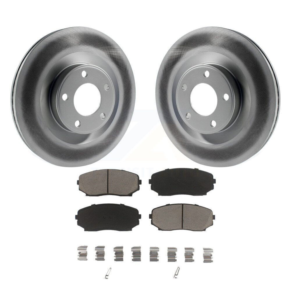 Front Coated Disc Brake Rotors And Ceramic Pads Kit For Ford Edge Lincoln MKX