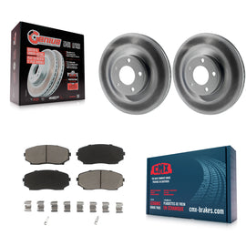 Front Coated Disc Brake Rotors And Ceramic Pads Kit For Ford Edge Lincoln MKX