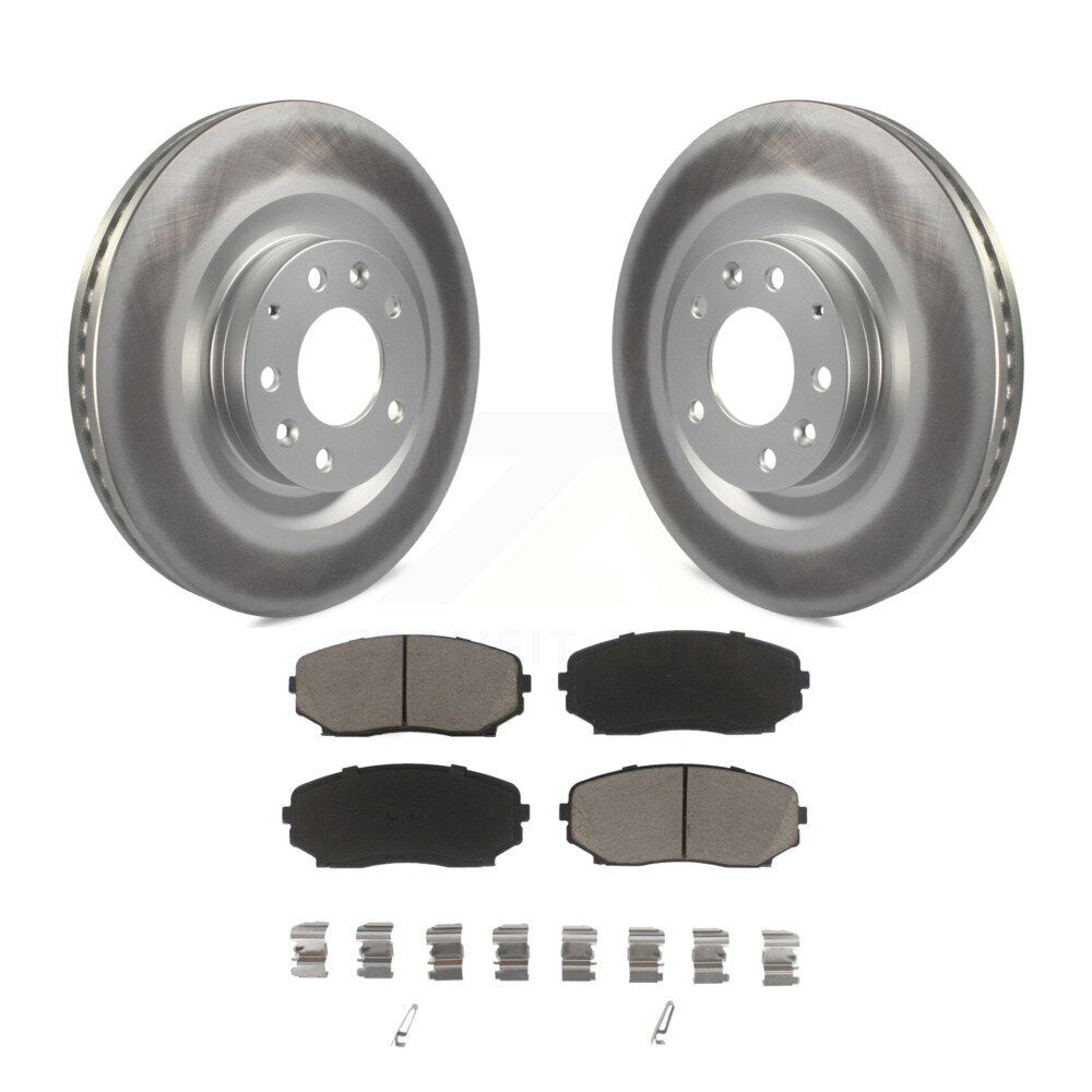 Front Coated Disc Brake Rotors And Ceramic Pads Kit For 2007-2015 Mazda CX-9