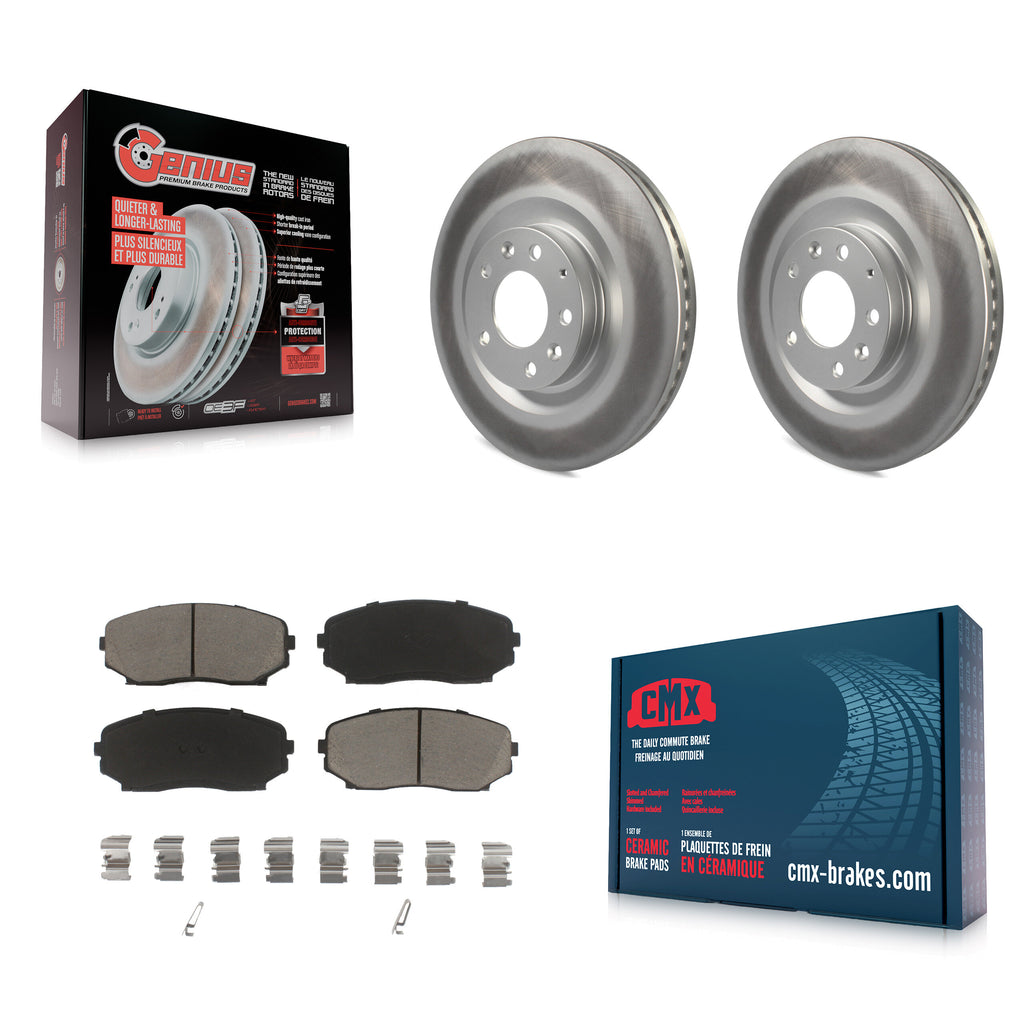 Rotors de frein à disque à revêtement avant et kit de plaquettes en céramique pour Mazda CX-9 2007-2015 