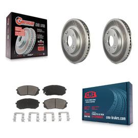 [Front] 2007-2009 Kia Rondo Premium Coated Rotors & Ceramic Pads Brake Kit For Max Braking