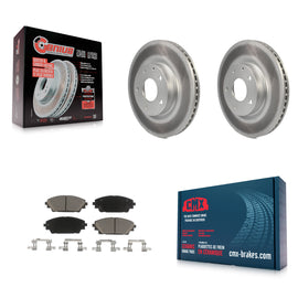 Front Coated Disc Brake Rotors And Ceramic Pads Kit For Mazda 3 CX-3 Sport