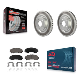 Front Coated Disc Brake Rotors And Ceramic Pads Kit For INFINITI Q50 QX50 Q60