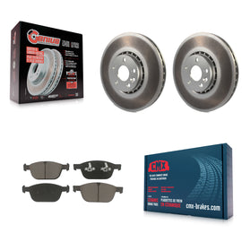 [Front] 2010-2015 Volvo XC60 Premium Coated Rotors & Ceramic Pads Brake Kit For Max Braking