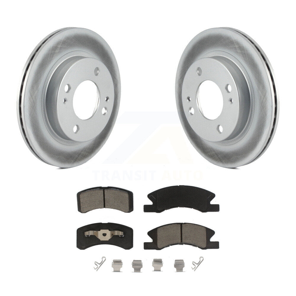 Front Coated Disc Brake Rotors & Ceramic Pad Kit For 2014-2015 Mitsubishi Mirage