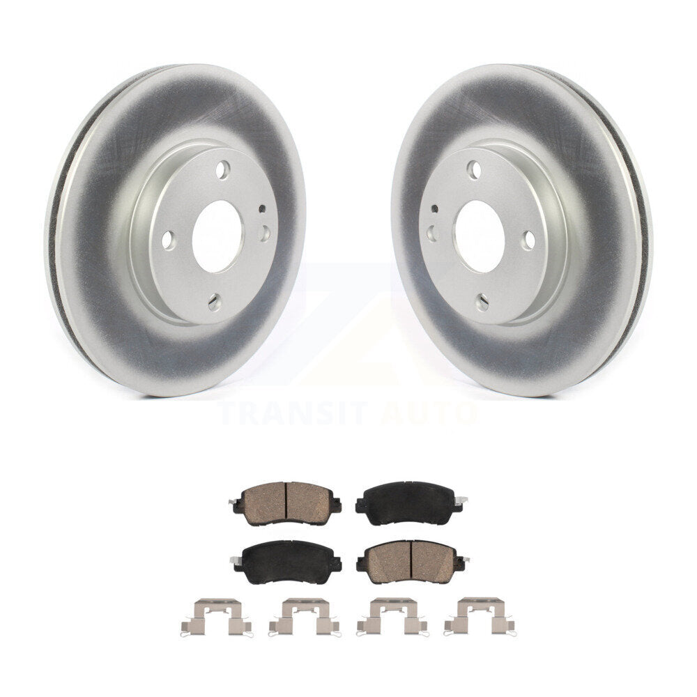 Front Coated Disc Brake Rotors And Ceramic Pads Kit For Toyota Yaris iA Scion