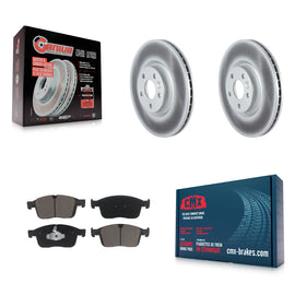 Front Coated Disc Brake Rotors And Ceramic Pads Kit For Volvo XC60