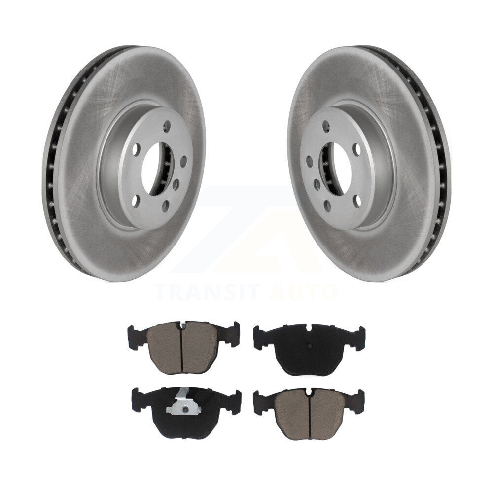 Front Coated Disc Brake Rotors And Ceramic Pads Kit For BMW X5