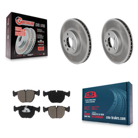 Front Coated Disc Brake Rotors And Ceramic Pads Kit For BMW X5