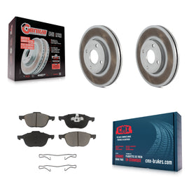 [Front] 2005-2007 Ford Focus Premium Coated Rotors & Ceramic Pads Brake Kit For Max Braking