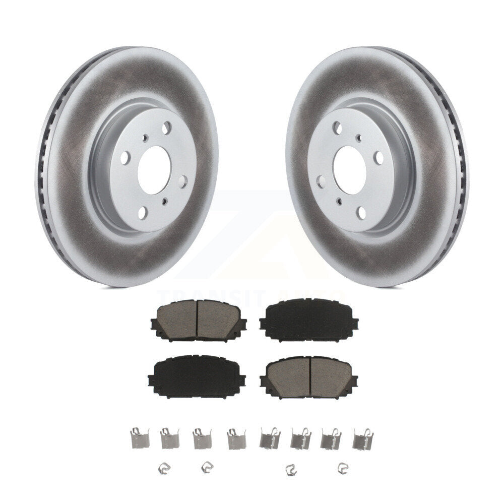 Front Coated Disc Brake Rotors And Ceramic Pads Kit For Toyota Yaris