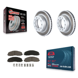 Front Coated Disc Brake Rotors & Ceramic Pad Kit For Ford F-350 Super Duty F-250