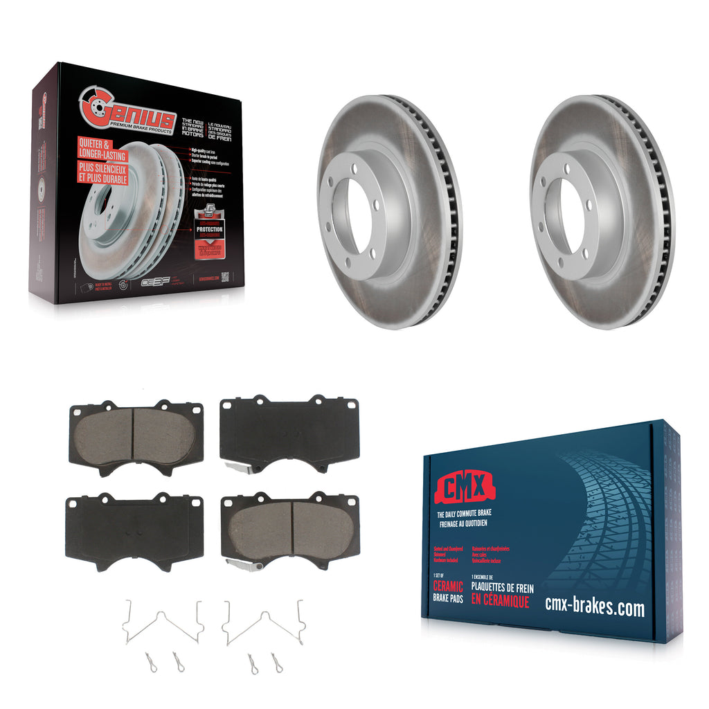 Front Coated Disc Brake Rotor And Ceramic Pad Kit For Toyota 4Runner Lexus GX470