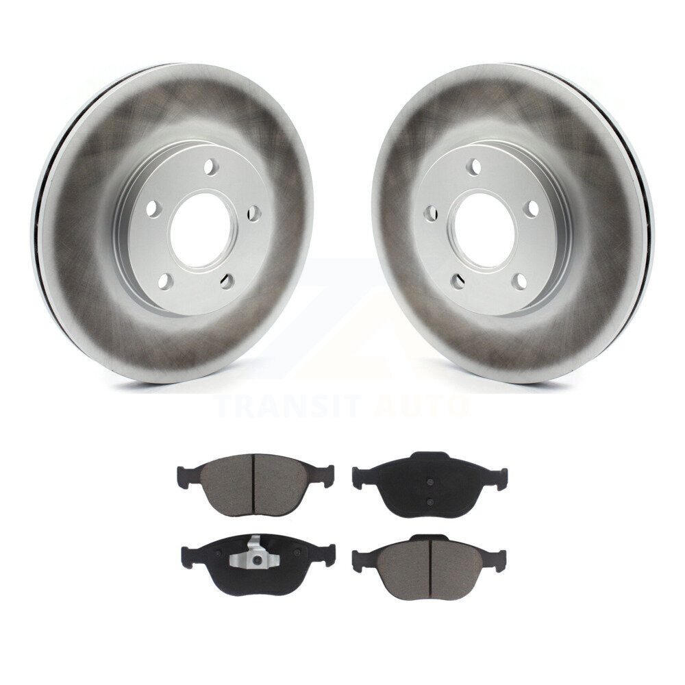 Front Coated Disc Brake Rotor Ceramic Pad Kit For 2010-2013 Ford Transit Connect