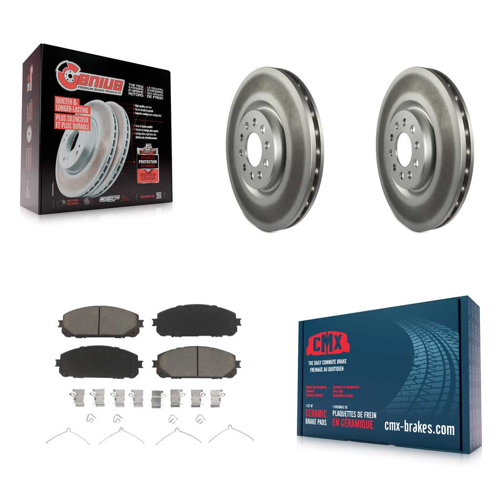 Front Coated Disc Brake Rotors And Ceramic Pads Kit For Jeep Cherokee