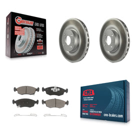 Front Coated Disc Brake Rotors And Ceramic Pads Kit For Fiat 500