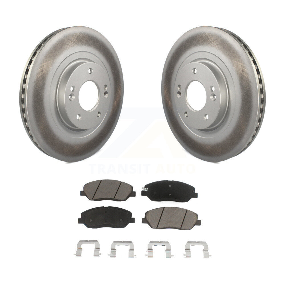 Front Coated Brake Rotors Ceramic Pad Kit For 2013-2016 Hyundai Santa Fe XL 3.3L