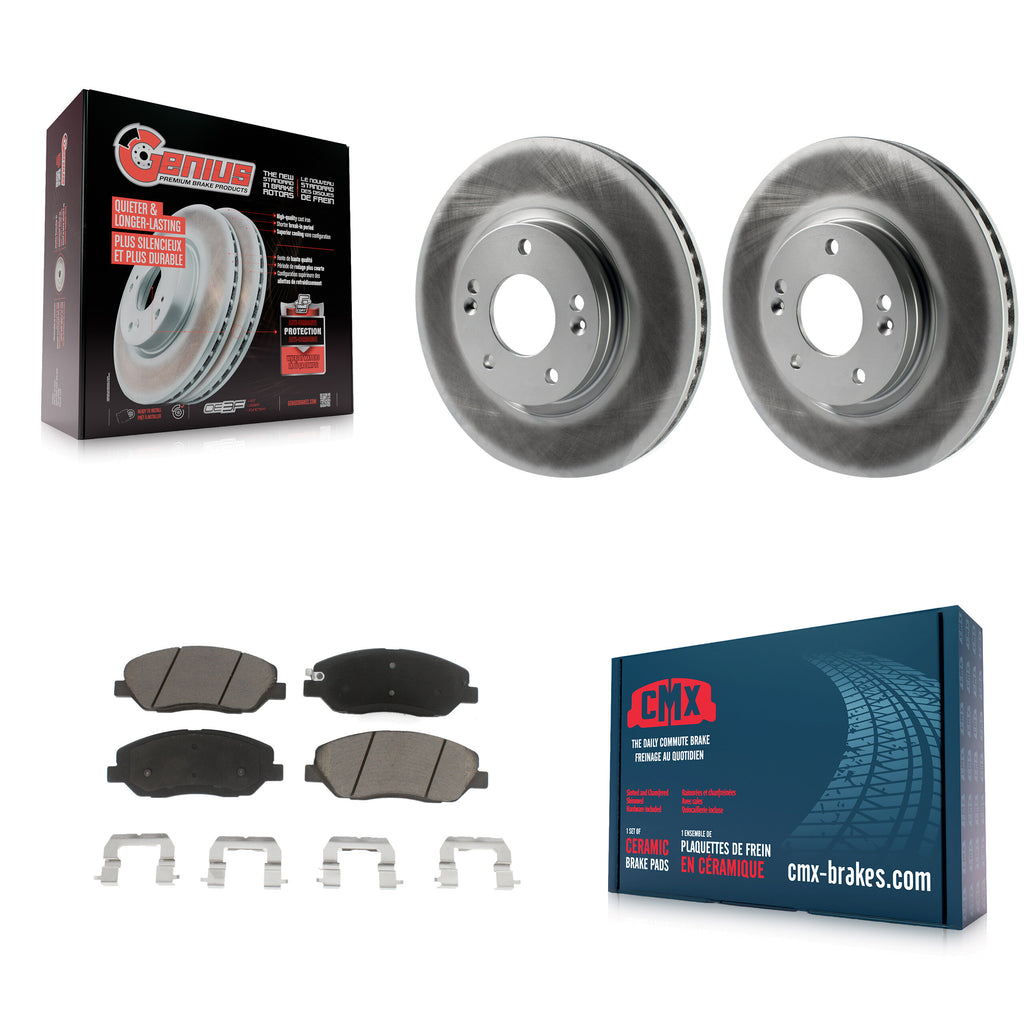[Front] 2007-2009 Hyundai Santa Fe Premium Coated Rotors & Ceramic Pads Brake Kit For Max Braking