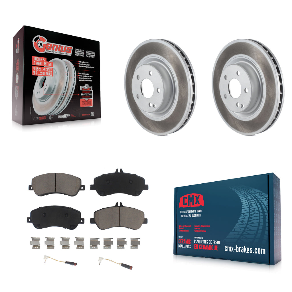 Front Coated Disc Brake Rotors & Ceramic Pad Kit For Mercedes-Benz GLK350 GLK250